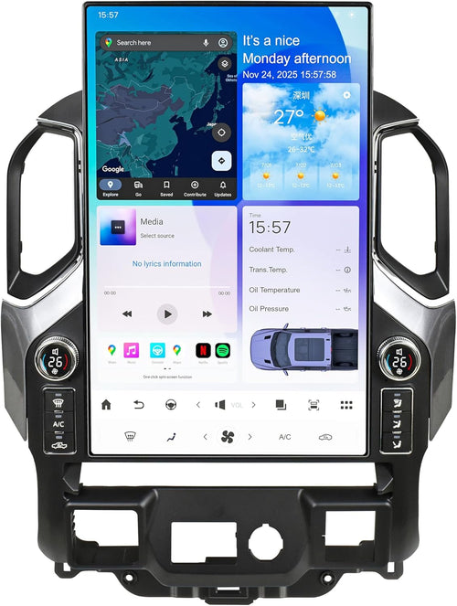 17.2 Inch Touch Screen Upgrade Android Car Radio for Chevrolet Silverado GMC Sierra 2019-2024 Android 14 Car Stereo Carplay Android Auto GPS Navigation (Black)